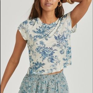 LoveShackFancy Rubin Tee in Blue China